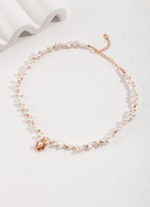 Camellia Vintage Pearl Necklace 0100 — Timeless Elegance with a Touch of Romance