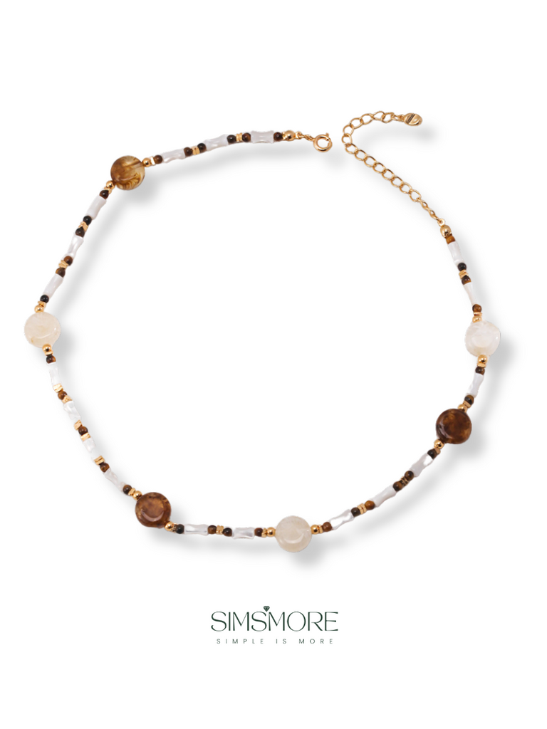 Tiger's Eye Shell Necklace D0471