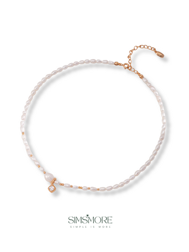 Pearl Zirconia Necklace D0415