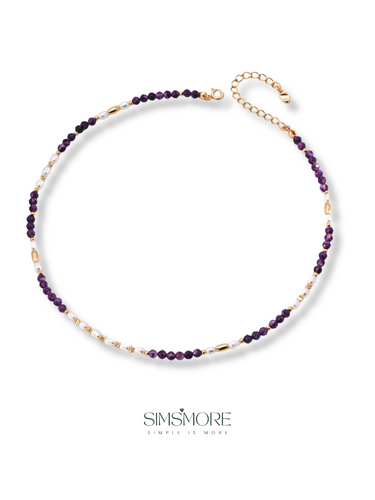 Natural Pearl Amethyst Necklace D0564