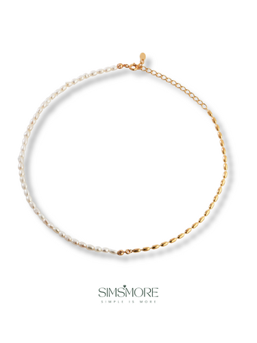 Rice Grain Pearl Necklace D0250