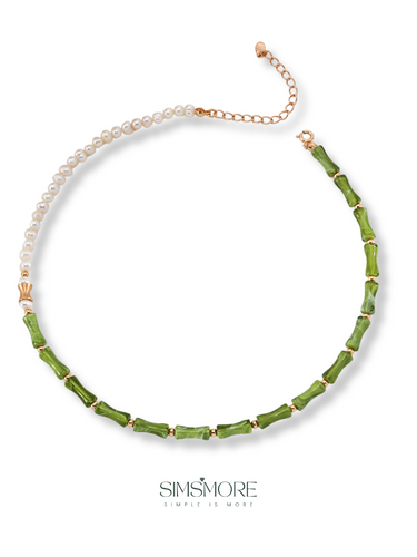 Bamboo Bead Necklace D0533