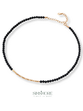Load image into Gallery viewer, Simple Black Agate Necklace D0552