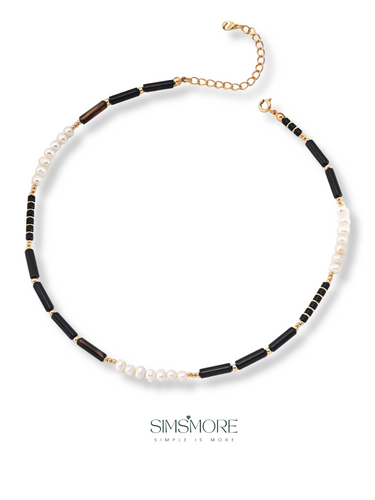 Natural Agate Pearl Necklace D0532