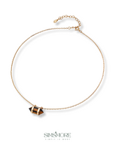 Load image into Gallery viewer, Diamond-shaped Tiger&#39;s Eye Pendant Necklace D0579
