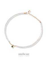 Load image into Gallery viewer, Zircon Pearl Necklace  D0523