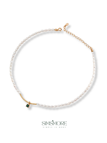 Zircon Pearl Necklace  D0523