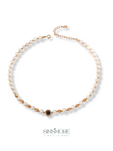Load image into Gallery viewer, Natural Pearl Tiger&#39;s Eye Zircon Necklace D0590