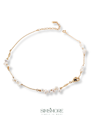 Natural Pearl Black Onyx Necklace D0594