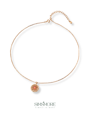 Vintage Red Zircon Necklace D0561