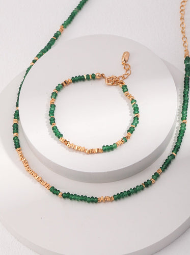 Sterling Silver Emerald Necklace D0427