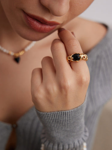 Retro agate ring J0242