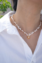 Load image into Gallery viewer, Camellia Vintage Pearl Necklace 0100 — Timeless Elegance with a Touch of Romance