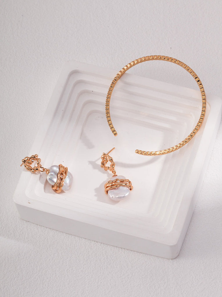 Vintage Baroque Pearl Earrings