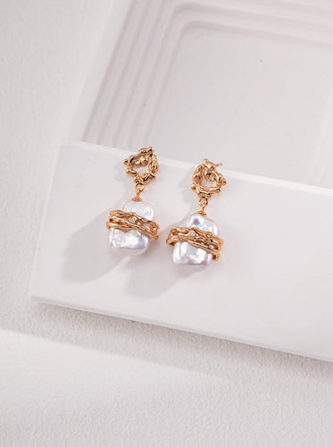 Vintage Baroque Pearl Earrings