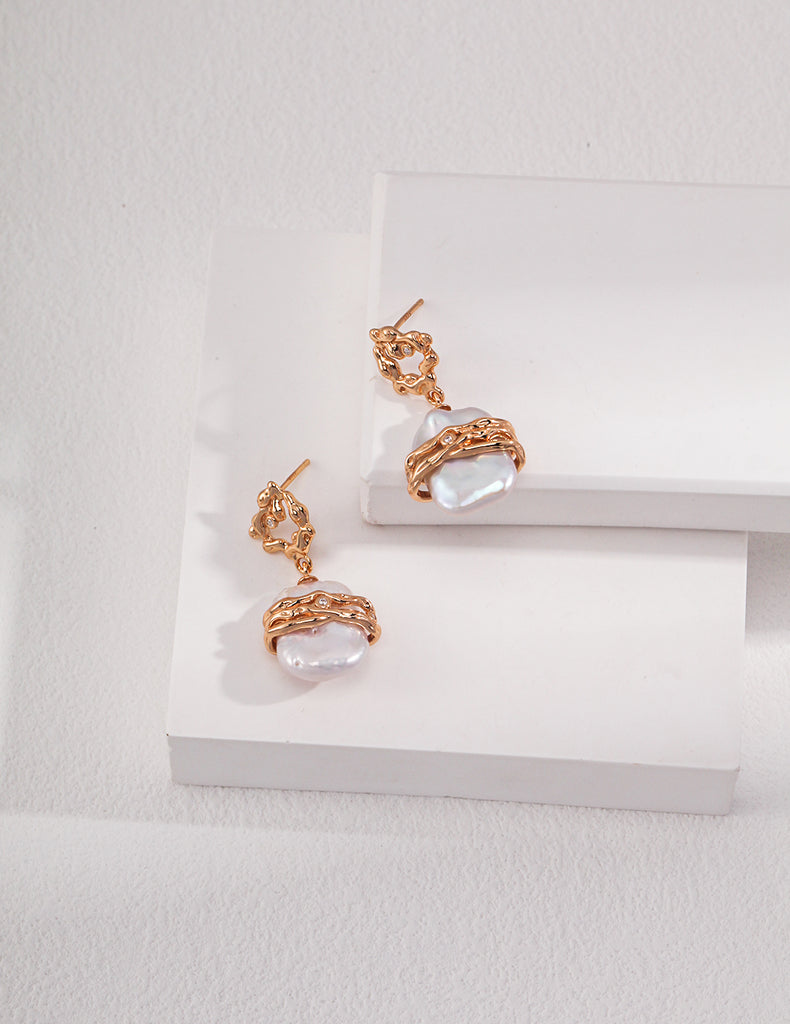 Vintage Baroque Pearl Earrings