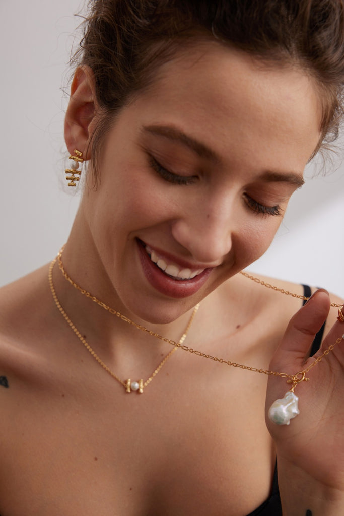 Baroque pearl necklace D0350