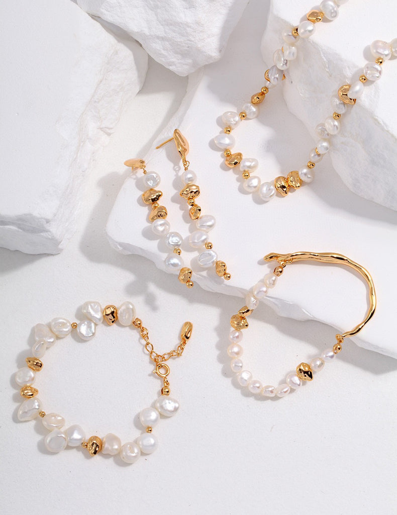 Sterling silver pearl necklace D0292