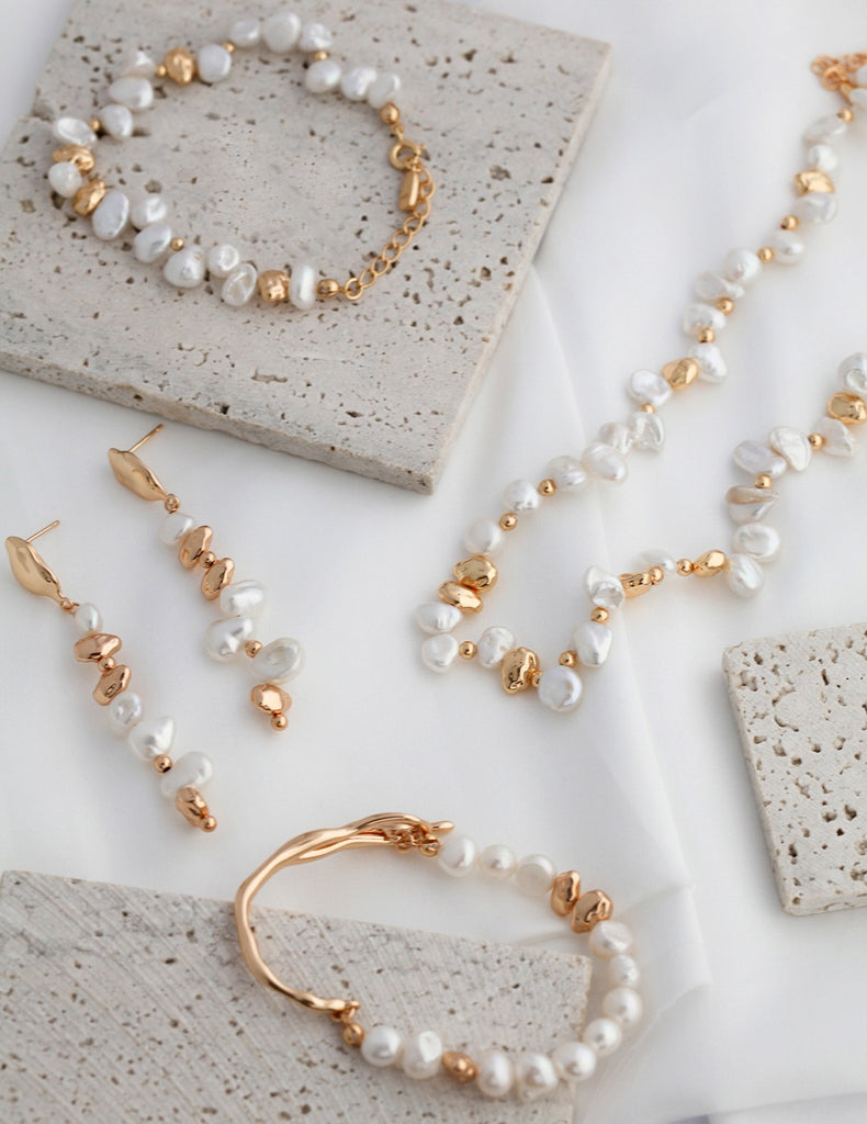 Sterling silver pearl necklace D0292