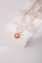 Load image into Gallery viewer, Camellia Vintage Pearl Necklace 0100 — Timeless Elegance with a Touch of Romance