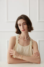 Load image into Gallery viewer, Camellia Vintage Pearl Necklace 0100 — Timeless Elegance with a Touch of Romance