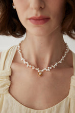 Load image into Gallery viewer, Camellia Vintage Pearl Necklace 0100 — Timeless Elegance with a Touch of Romance