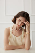 Load image into Gallery viewer, Camellia Vintage Pearl Necklace 0100 — Timeless Elegance with a Touch of Romance