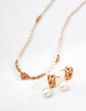 Load image into Gallery viewer, Natural Pearls Red Jasper Heart Necklace D0617