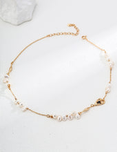 Load image into Gallery viewer, Natural Pearl Black Agate Necklace D0594