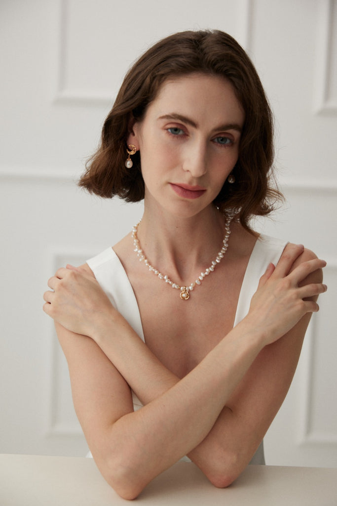 Camellia Pearl Necklace D0484