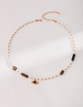 Load image into Gallery viewer, Pearl Tiger Eye Necklace D0458