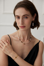 Load image into Gallery viewer, Pearl Tiger Eye Necklace D0458