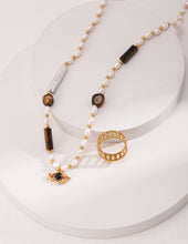 Load image into Gallery viewer, Pearl Tiger Eye Necklace D0458