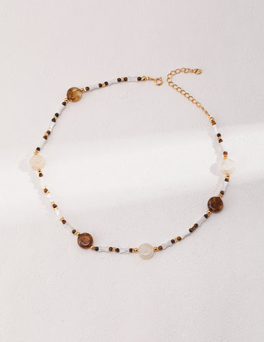 Tiger's Eye Shell Necklace D0471