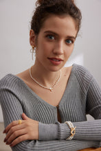 Load image into Gallery viewer, Pearl Zirconia Necklace D0415