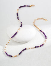 Load image into Gallery viewer, Natural Pearl Amethyst Necklace D0564