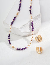 Load image into Gallery viewer, Natural Pearl Amethyst Necklace D0564