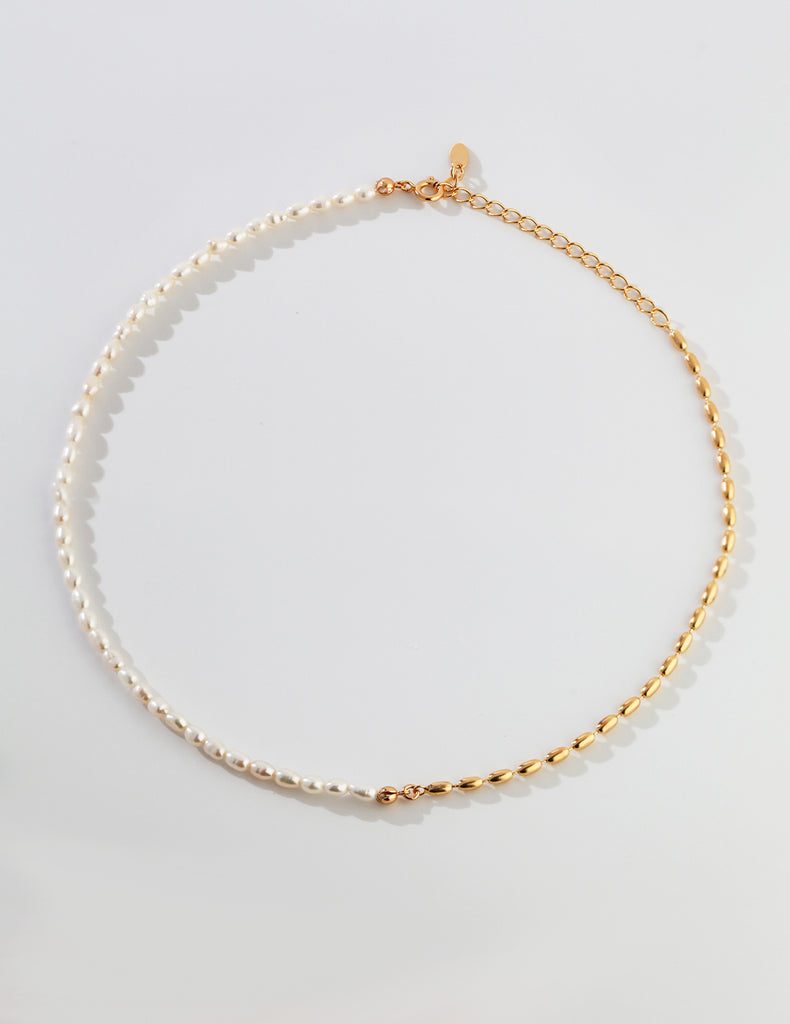 Rice Grain Pearl Necklace D0250