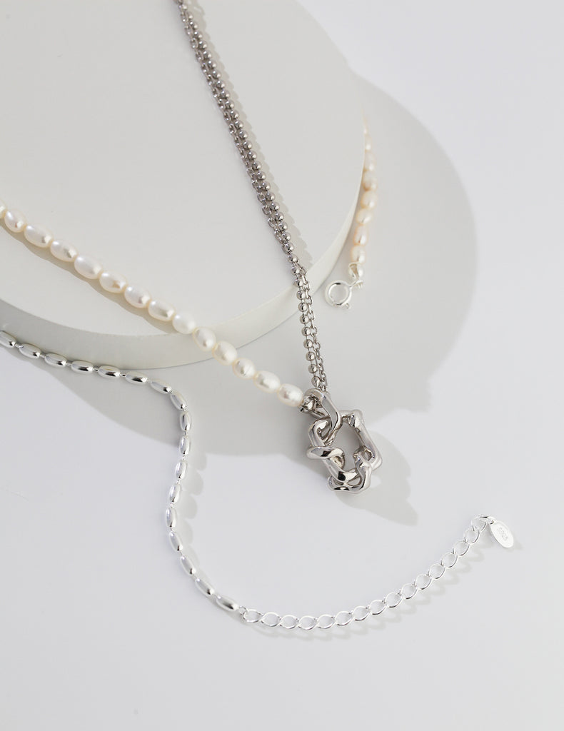 Rice Grain Pearl Necklace D0250