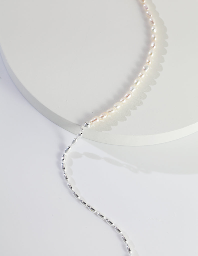 Rice Grain Pearl Necklace D0250