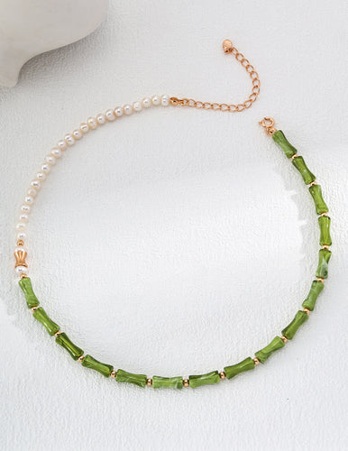 Bamboo Bead Necklace D0533