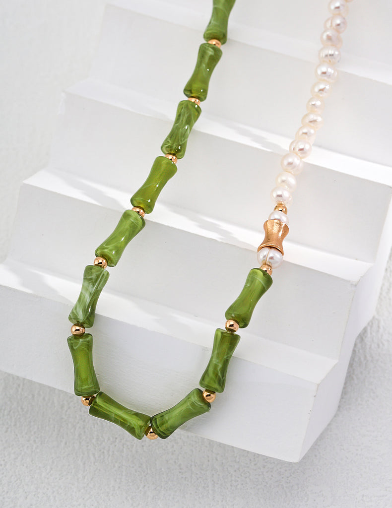 Bamboo Bead Necklace D0533