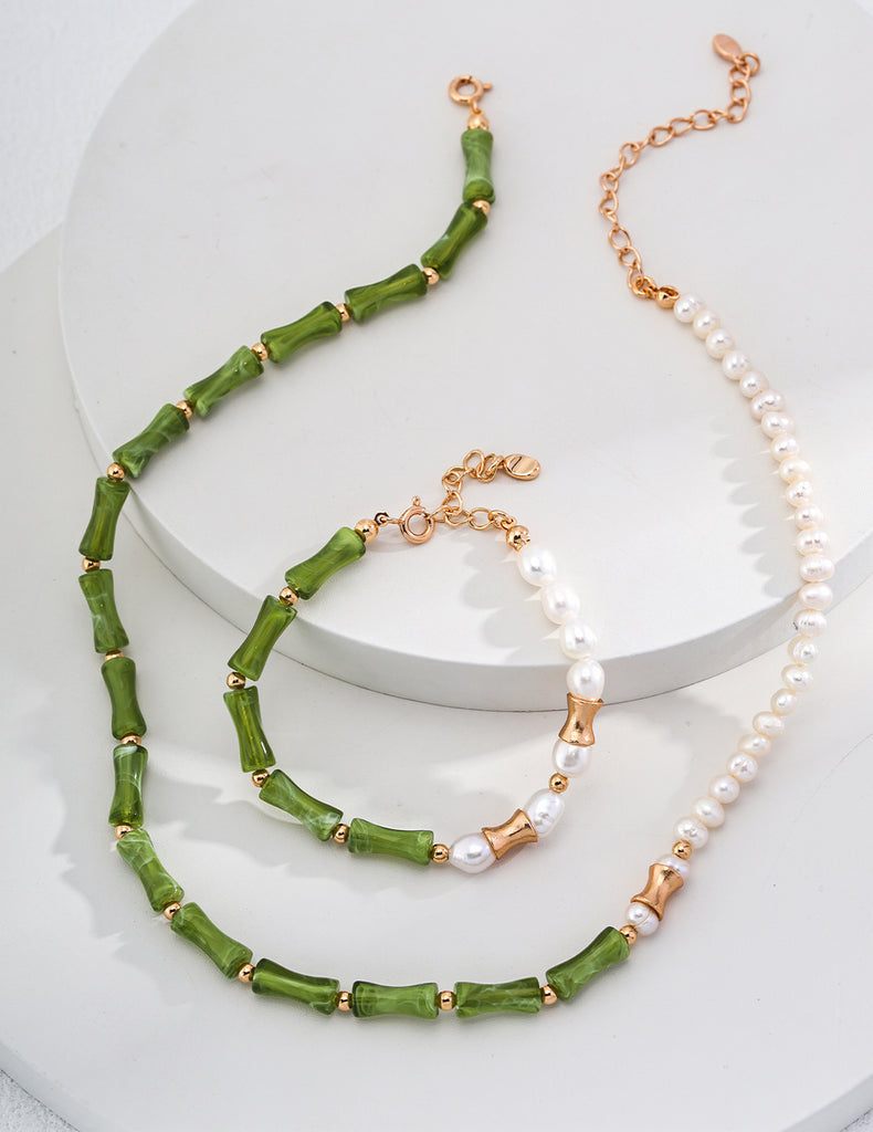 Bamboo Bead Necklace D0533