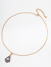 Load image into Gallery viewer, Vintage Blue Glazed Zircon Necklace D0555