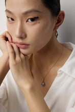 Load image into Gallery viewer, Vintage Blue Glazed Zircon Necklace D0555