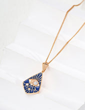 Load image into Gallery viewer, Vintage Blue Glazed Zircon Necklace D0555