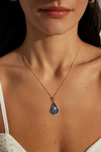Load image into Gallery viewer, Vintage Blue Glazed Zircon Necklace D0555