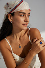 Load image into Gallery viewer, Vintage Blue Glazed Zircon Necklace D0555