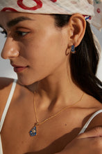 Load image into Gallery viewer, Vintage Blue Glazed Zircon Necklace D0555