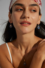 Load image into Gallery viewer, Vintage Blue Glazed Zircon Necklace D0555